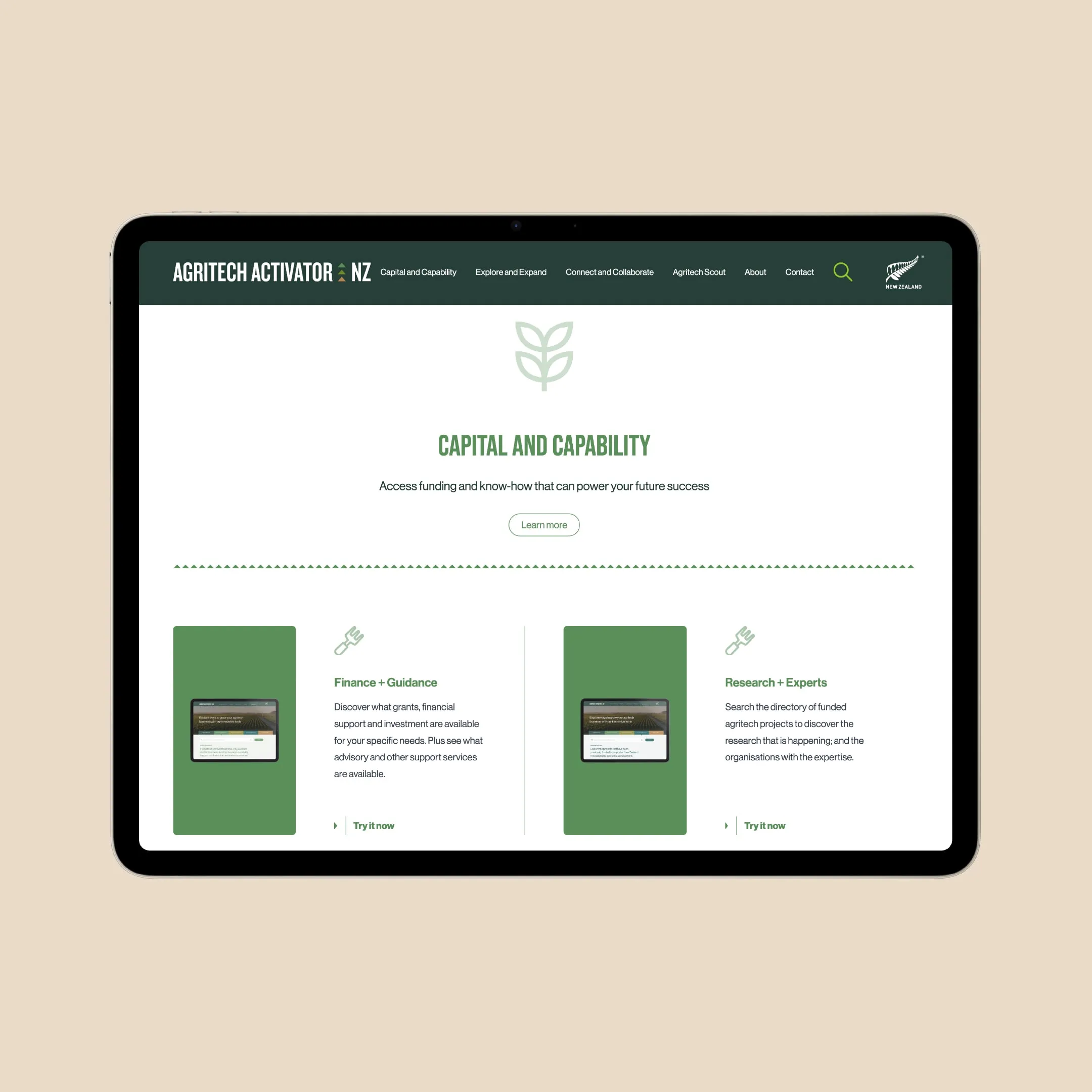Agritech Activator website