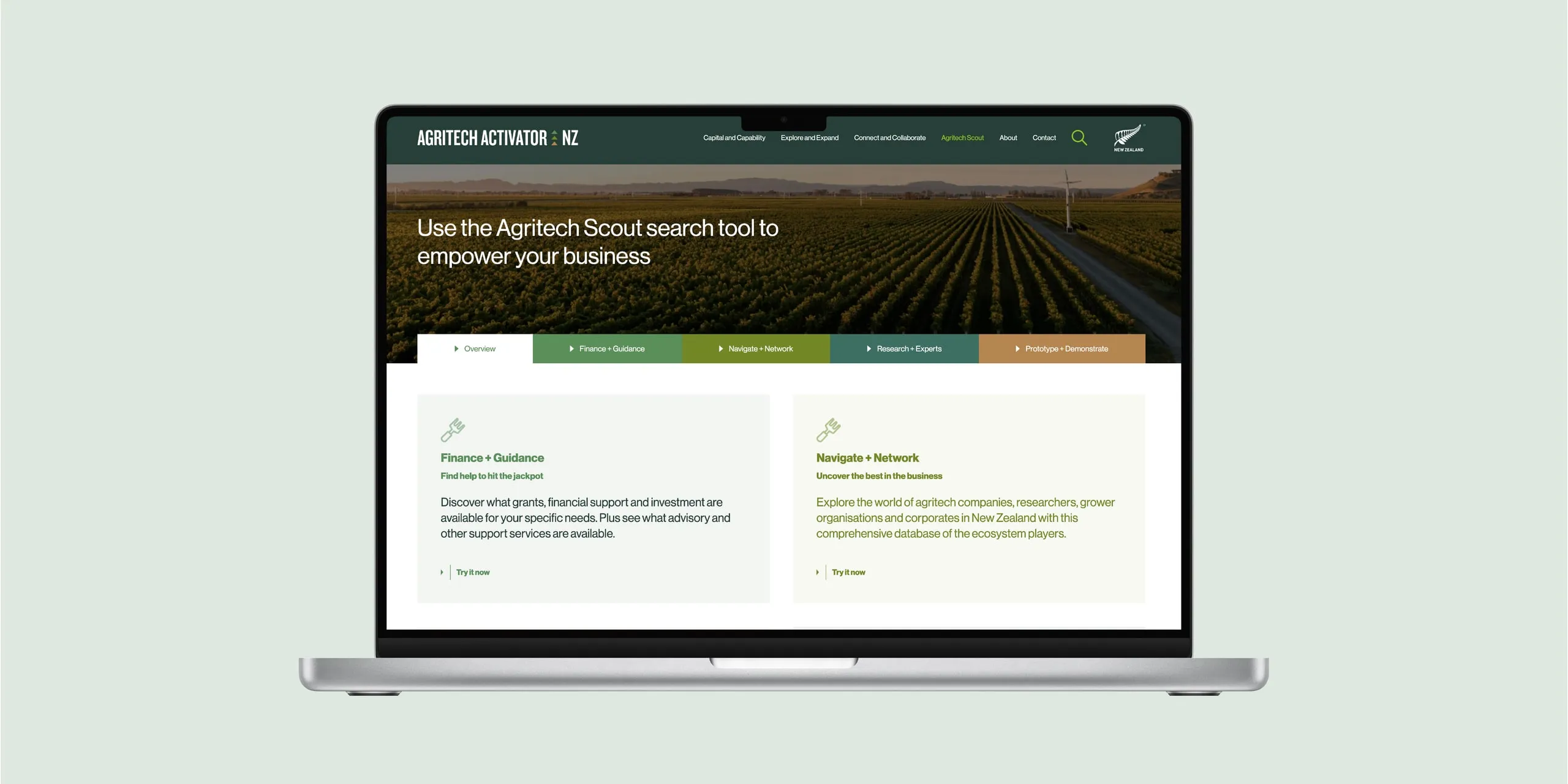 Agritech Activator website
