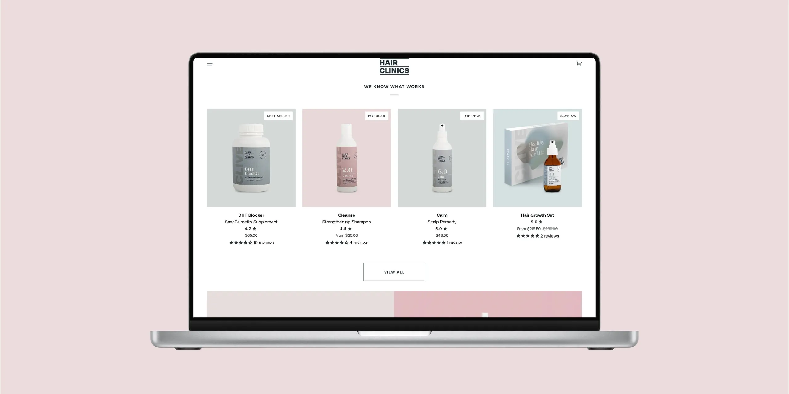 Clive Hair Clinics website