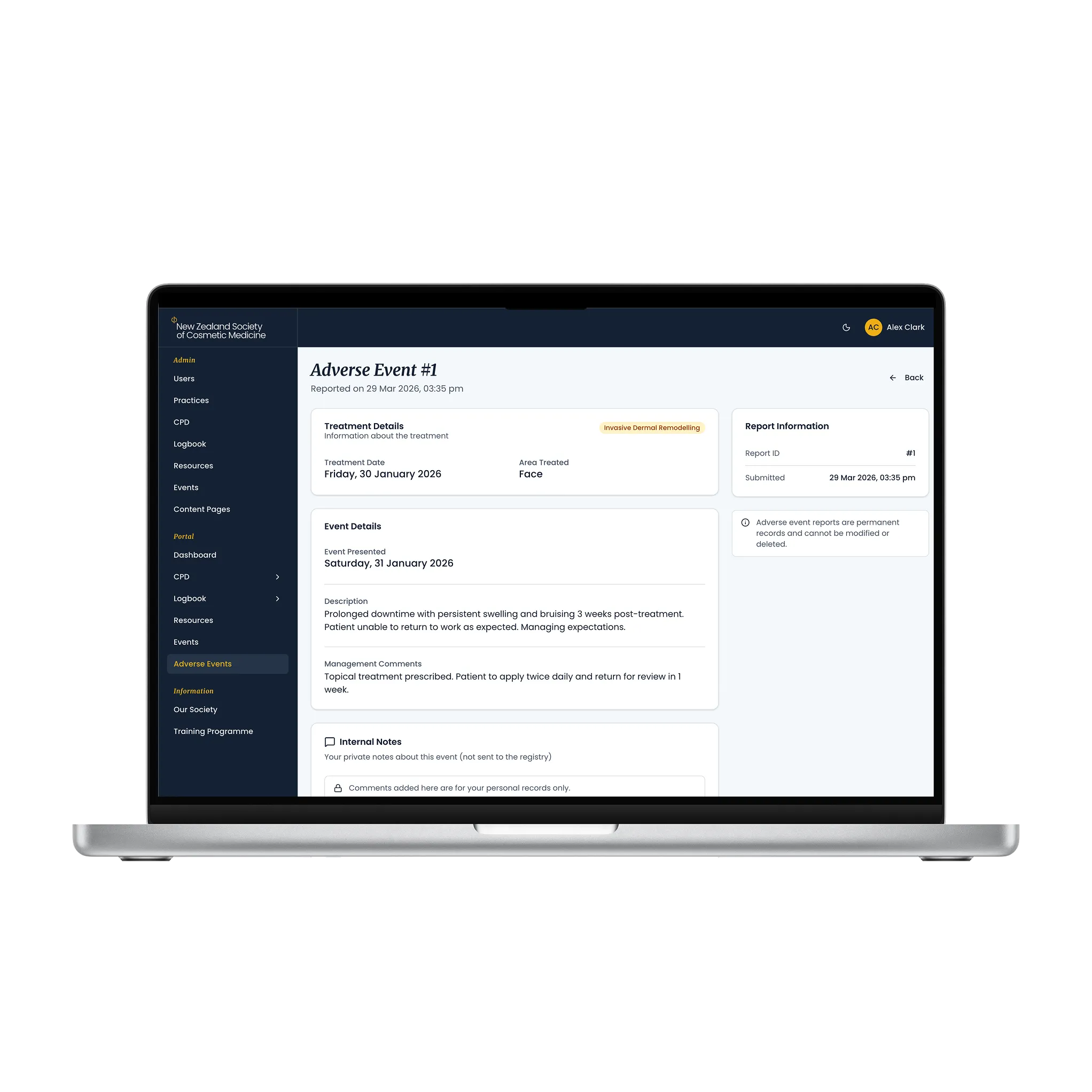 NZSCM member portal custom web-app build
