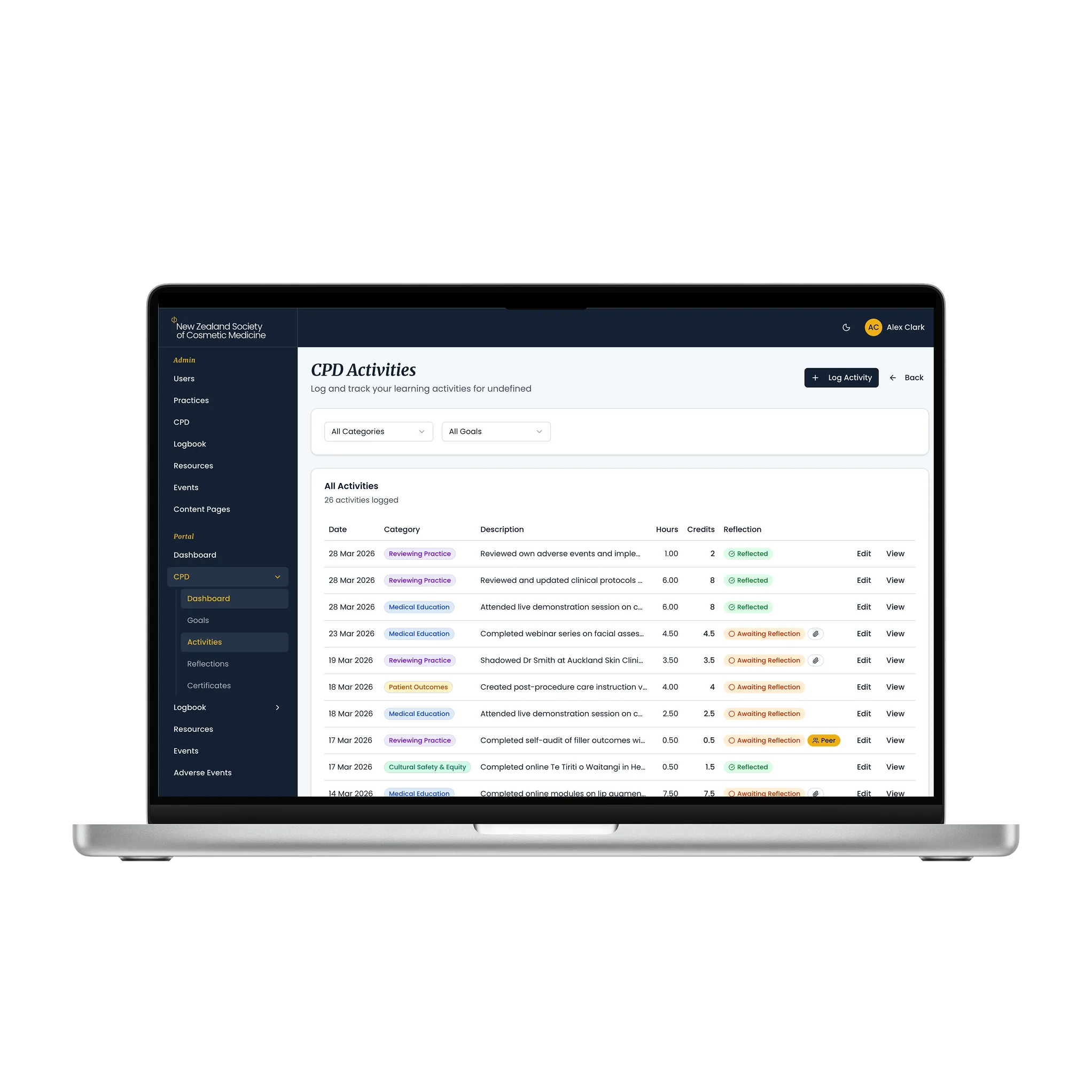 NZSCM member portal custom web-app build