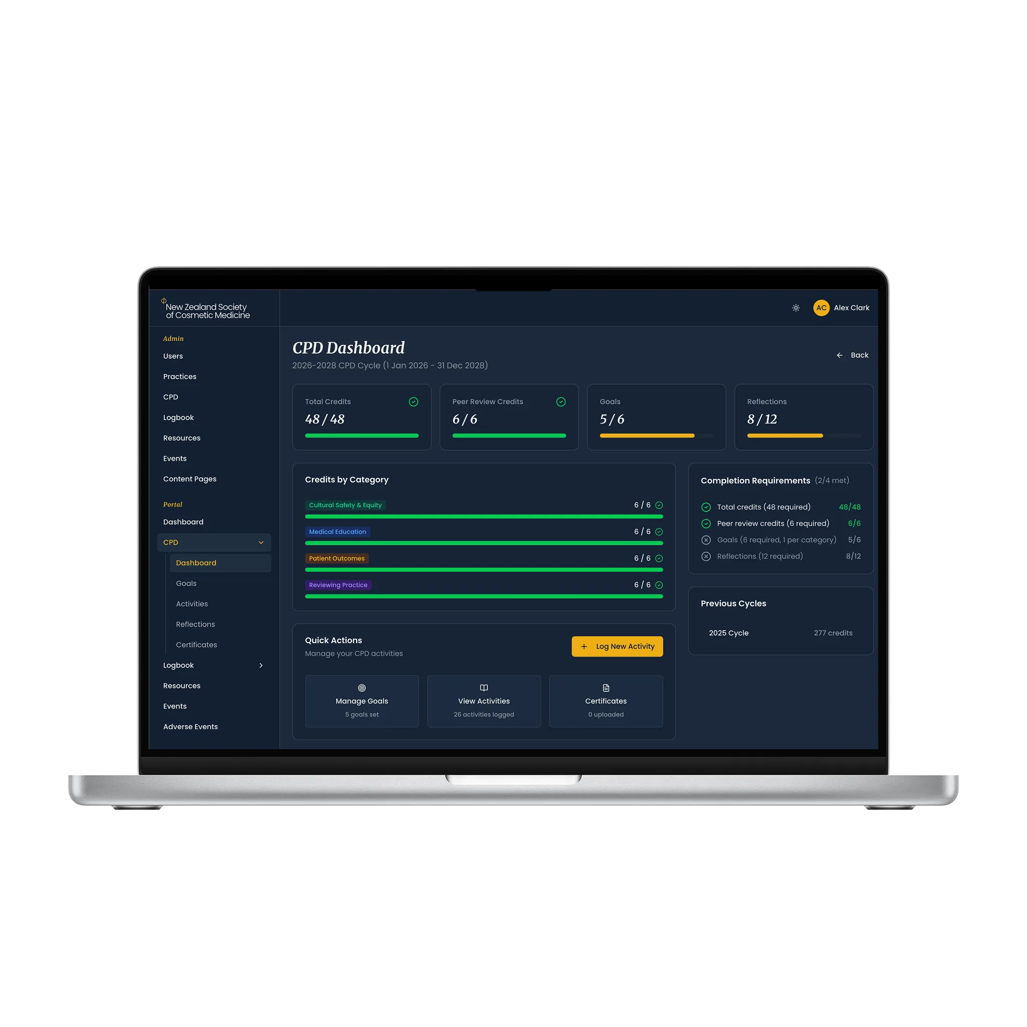 NZSCM member portal custom web-app build