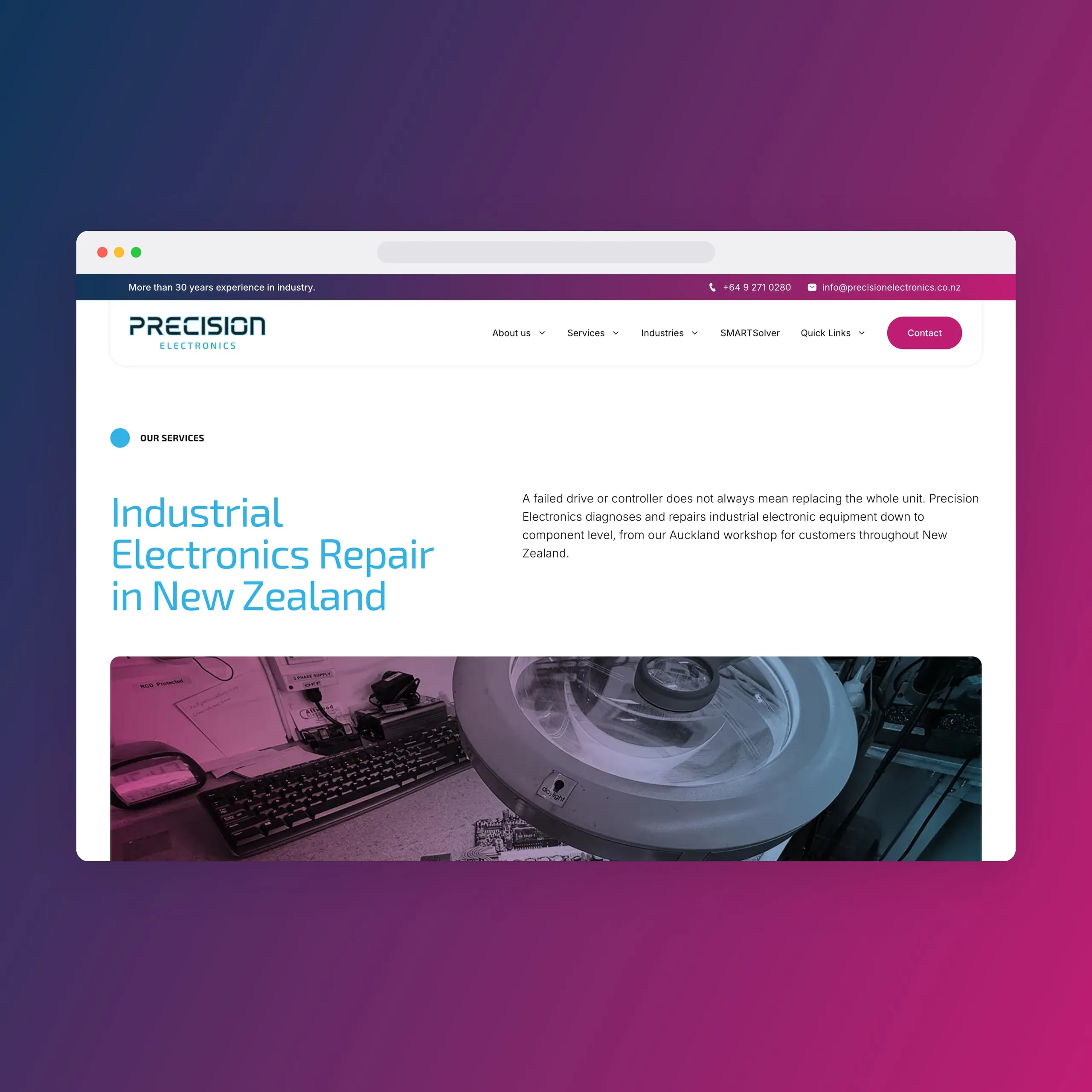 The Industrial Electronics Repair in New Zealand service page