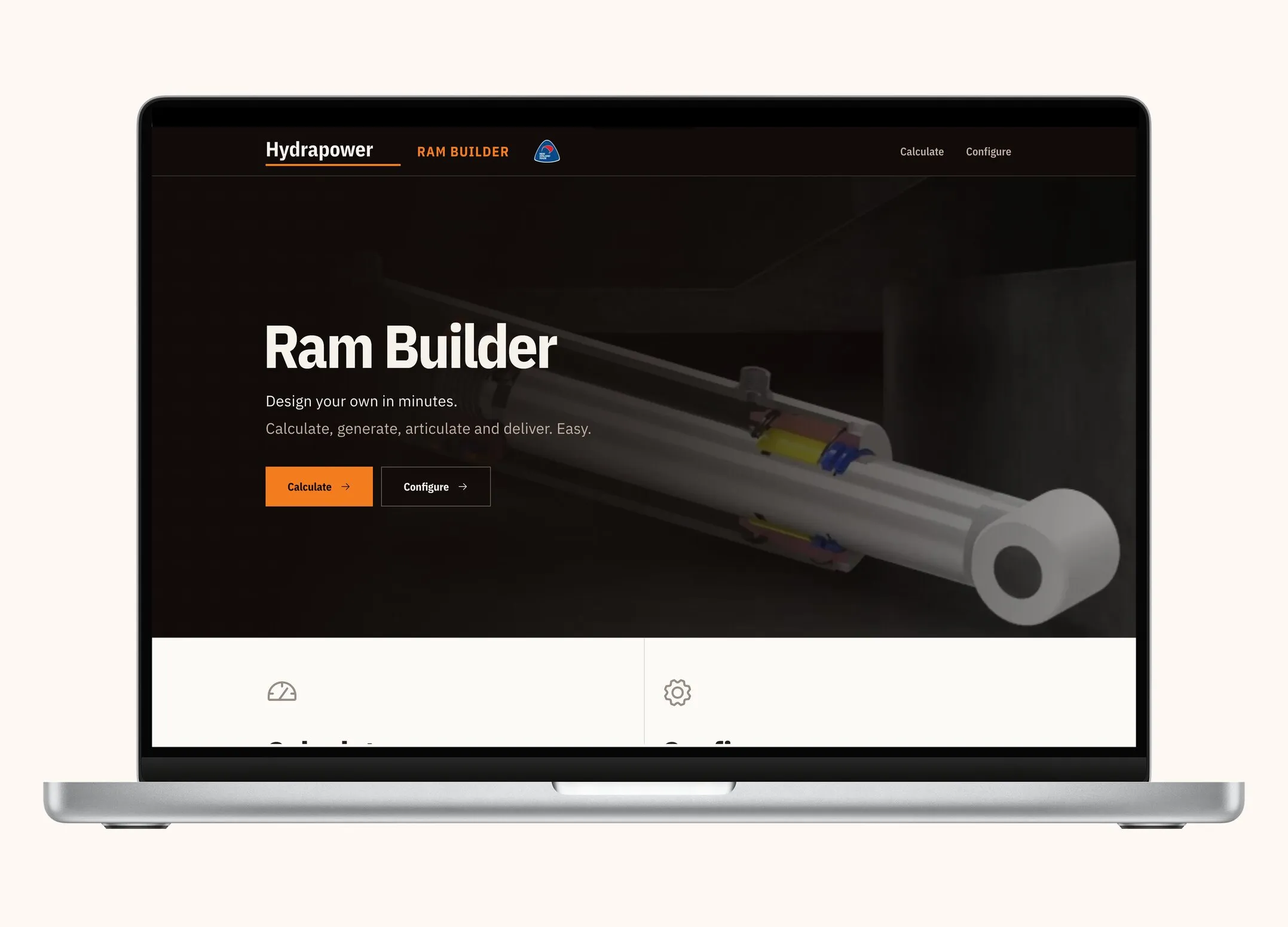The Ram Builder landing page on a laptop