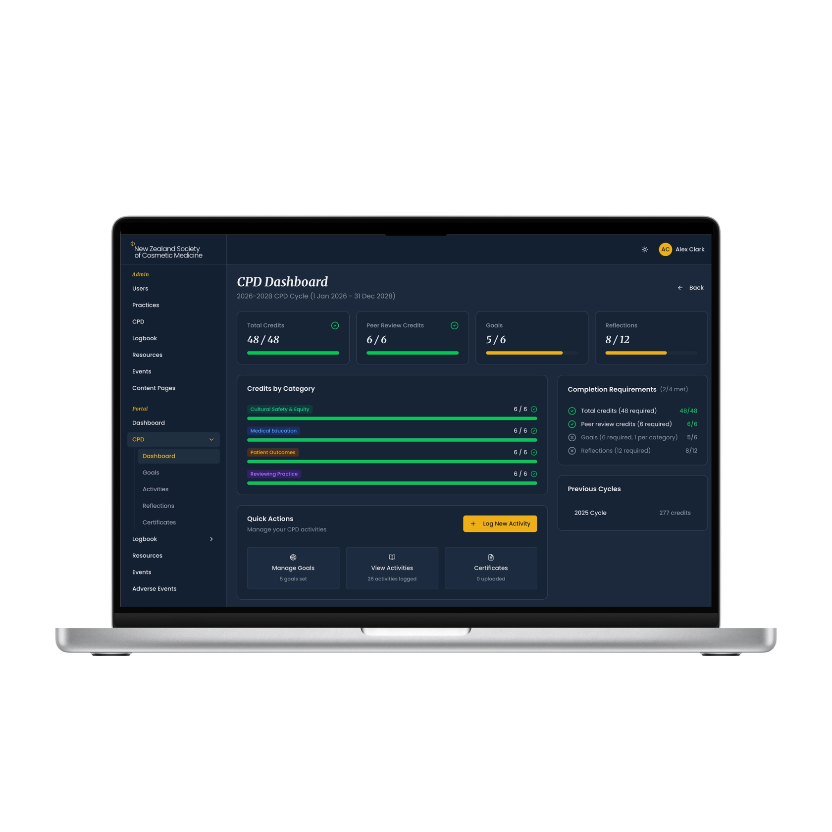 NZSCM member portal custom web-app build