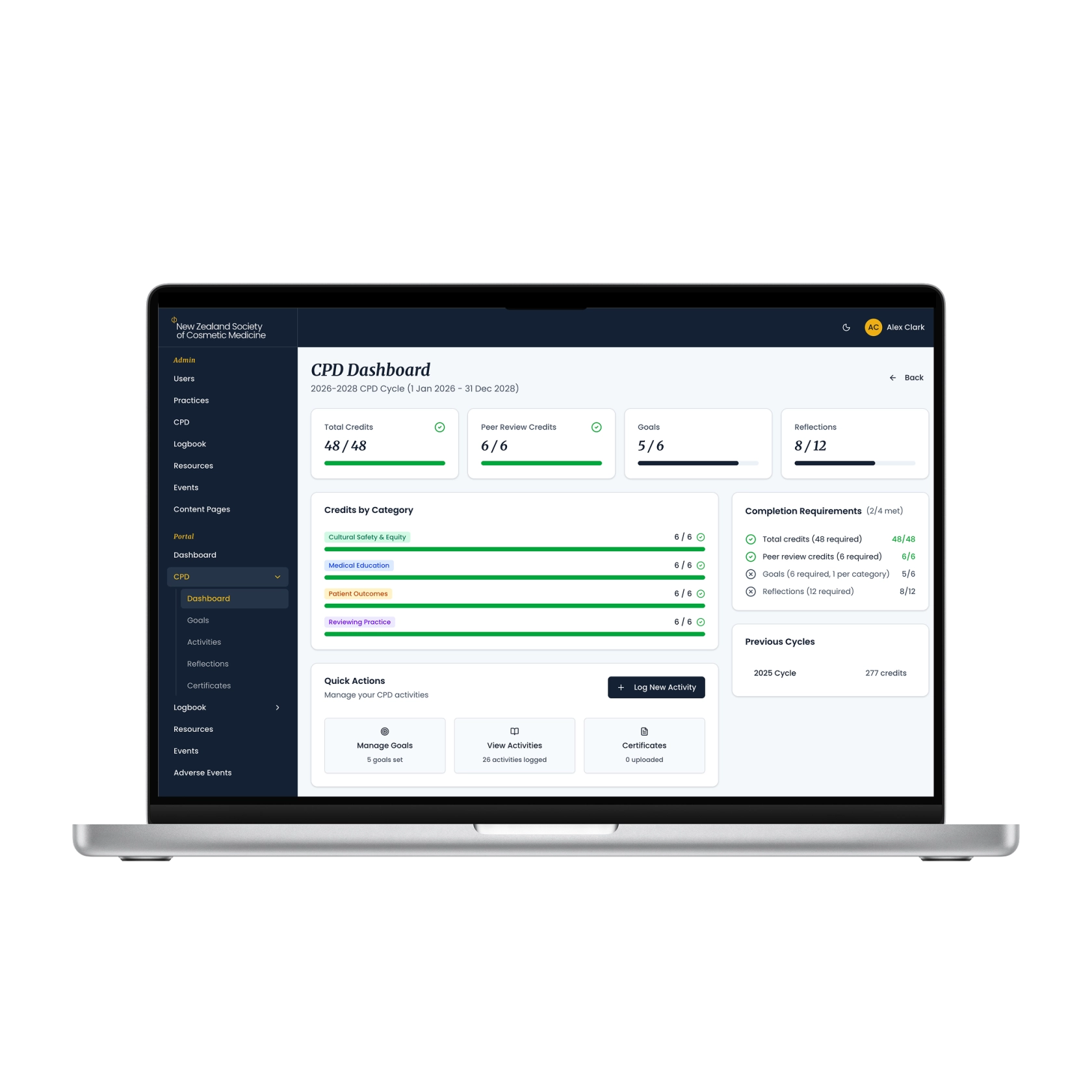 NZSCM member portal custom web-app build