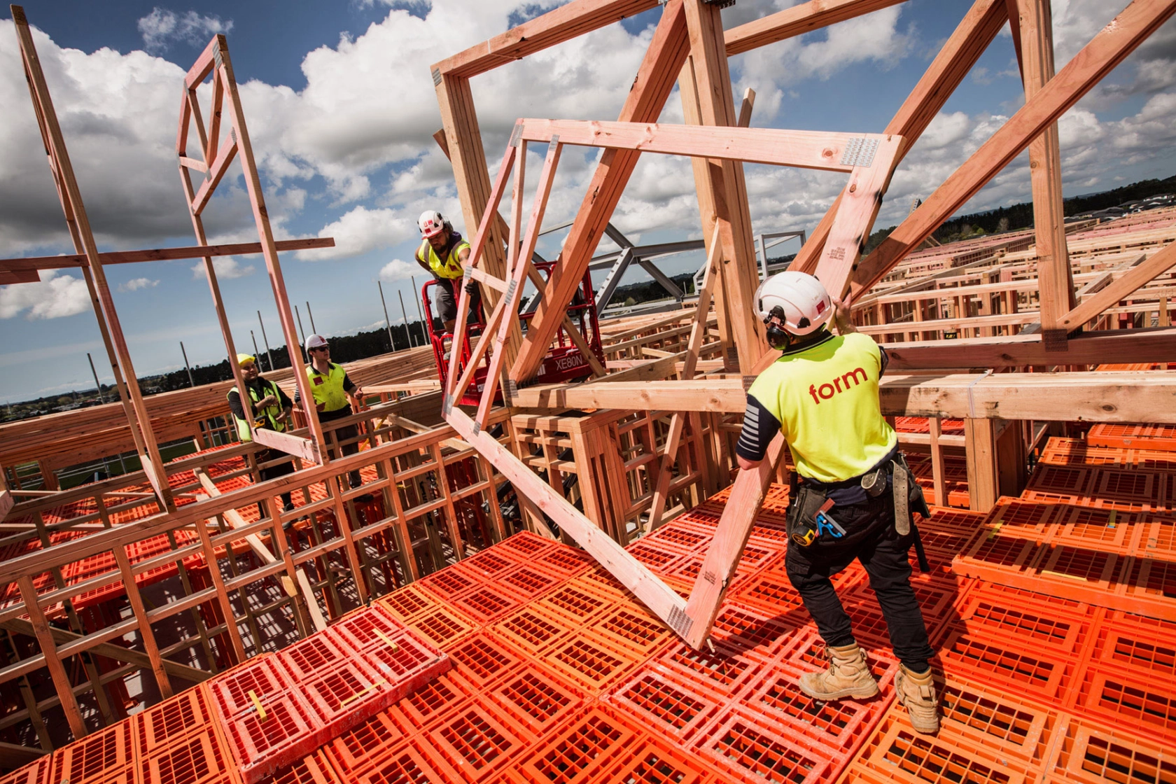 Builders working on top of the Workdek platform